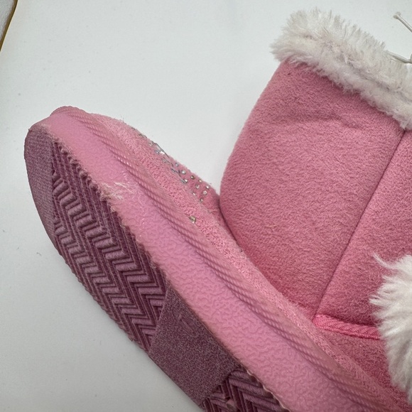 NWT Toddler Size 7 Girl Pink Sparkly Faux Fur Lined Boots - Picture 7 of 7